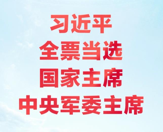 习近平全票当选为新一届中华人民共和国主席